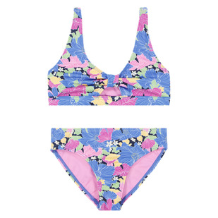 GIRLS' OUTLINE FLORAL BIKINI SET - GIRLS' TWO-PIECES