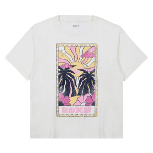 GIRLS' SUN-KISSED OVERSIZED TEE - T-SHIRT M/C FILLE