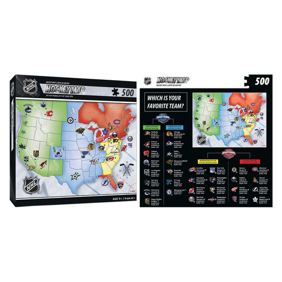 NHL Hockey Map - Puzzle