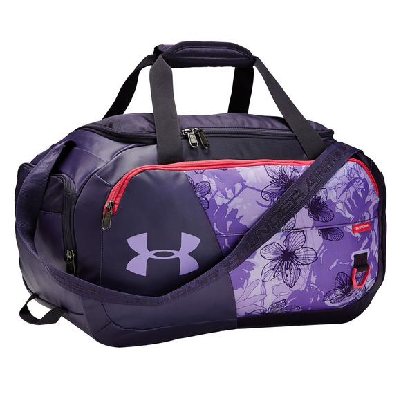 purple under armour duffle bag