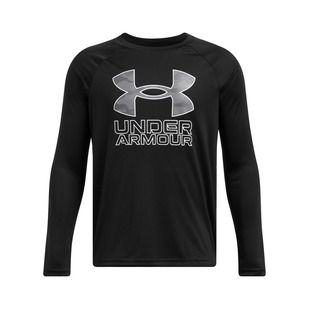 Tech Hybrid Print Fill Jr - Boys' Athletic Long-Sleeved Shirt