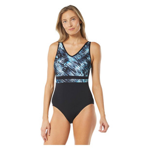 Palm Shadows V-Neck - Women's Aquafitness One-Piece Swimsuit
