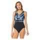 Palm Shadows V-Neck - Women's Aquafitness One-Piece Swimsuit - 0