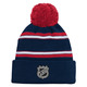 Jacquard Knit Jr - Junior Cuffed Tuque with Pompom - 1