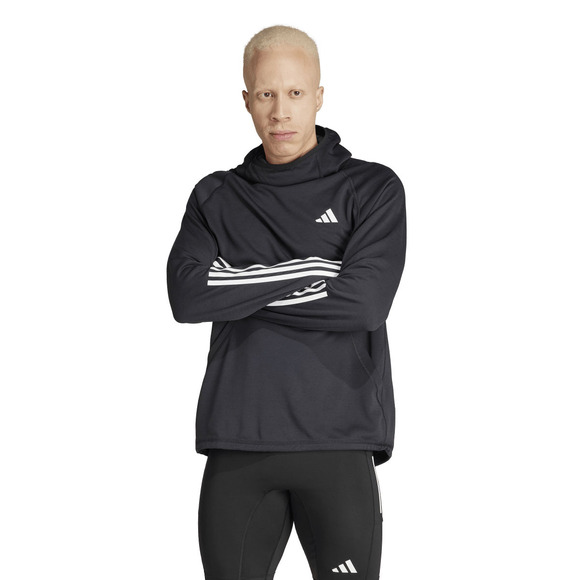 Own The Run 3 Stripes - Men's Running Full-Zip Hoodie