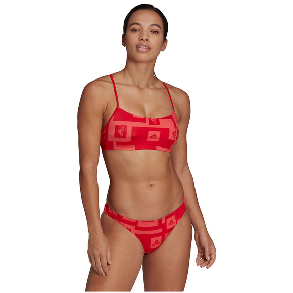 ADIDAS 3 Bars Graphic - Women's 2-Piece Training Swimsuit | Sports Experts