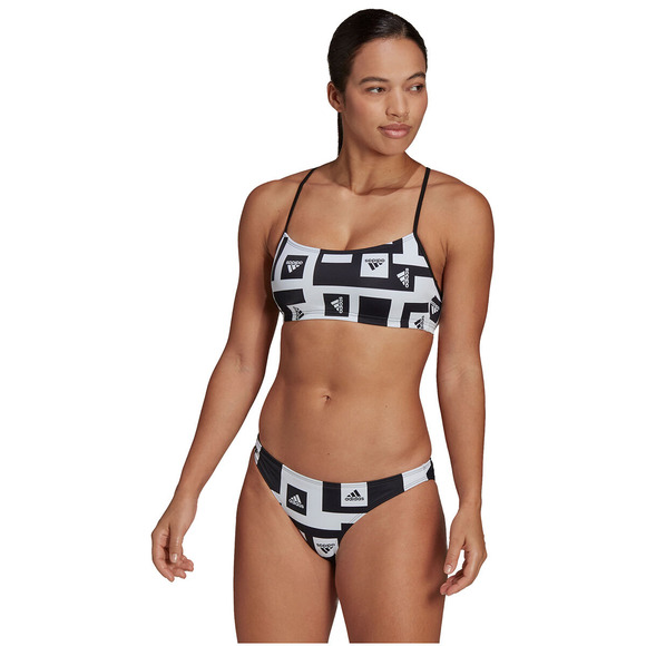 ADIDAS 3 Bars Graphic - Women's 2-Piece Training Swimsuit | Sports Experts