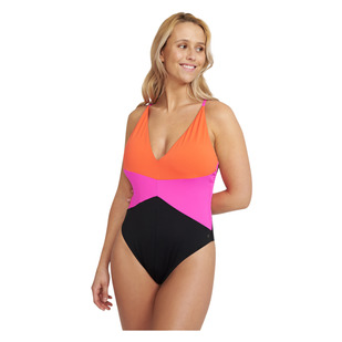 Shoreline Summer Time Color Block - Women's One-Piece Swimsuit