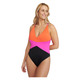 Shoreline Summer Time Color Block - Women's One-Piece Swimsuit - 0