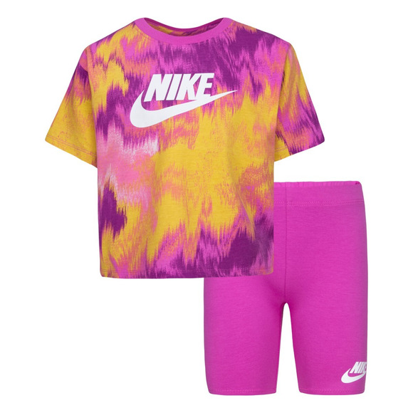 Nike-Kids Boxy Tee Bike Short Set K - Little Girls' T-Shirt And Shorts |  Sports Experts